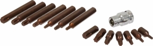 Embout hexagonal 10mm Torx® de T20 à T55 avec douille 1/2 porte-embouts - coffret PVC de 15 pcs