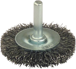 Brosse circulaire sur tige 6mm fil acier ondulé 50mm - lot de 10 pcs
