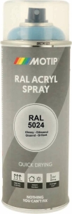 Peinture acrylique RAL 5024 bleu pastel - lot de 6 aérosols de 400ml