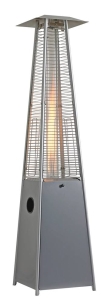 Parasol chauffant pyramide gaz propane 4,9/9,3kW avec allumage piezo et flamme apparente