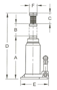 Cric bouteille hydraulique 3T vert