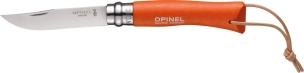 Couteau N°7 orange avec lien en cuir