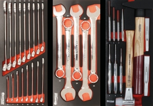 Servante d'atelier 7 tiroirs composée de 237 outils - modules finition métal