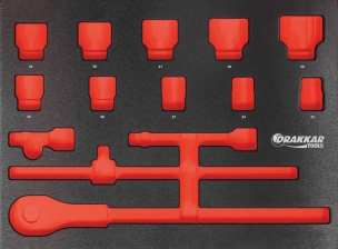 Module mousse 534x395mm métal vide pour douilles/cliquet 3/4"