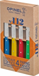 Couteau office couleur avec lame en acier inox - boîte de 4 pcs