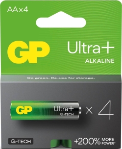 Blister de 4 piles "Ultra Plus" LR6 AA Alcaline - lot de 10 blisters