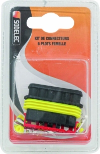 Connecteur étanche femelle complet 6 voies - blister
