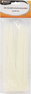 Collier nylon 3,6x200mm incolore - lot de 100 pcs