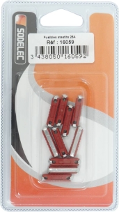 Fusible steatite 25A rouge - blister de 10 pcs