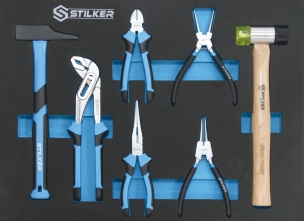Servante d'atelier 5 tiroirs composée de 130 outils - modules mousses