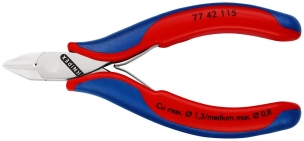Pince coupante de précision tête pointue coupe à ras 115mm Ressort - Bi-matière