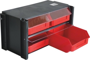 Module de rangement 4 boîtes à bec 160x170x75mm avec vitre transparente
