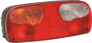 Feu arrière rectangle gauche 12V 6 fonctions avec connecteur ASS2-7 plots 344X140mm