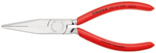 Pince à becs longs avec becs plats 160mm - Gainage PVC - Chromée - Très robuste