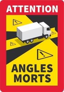 Panneau angles morts pour camions – autocollants 170x250mm - lot de 3 pcs