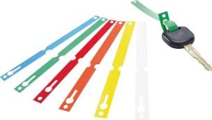 Porte-clés plastique à jeter bleu - rouleau de 1000 pcs