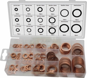 Rondelle cuivre de 6 à 28mm - 6 coffrets de 160 pcs