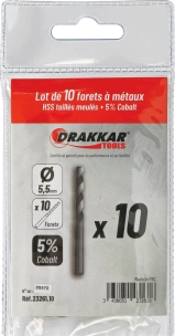 Foret à métaux HSS 5% cobalt 5,5mm - lot de 10 pcs