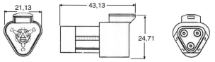 Connecteur étanche série DT femelle 3 voies en kit