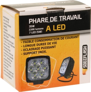 Phare de travail carré LED 10/32V 35W 2200 lumens