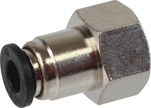 Raccord instantané métallique droit femelle cylindrique 1/4" pour tuyau rilsan 6mm - lot de 10 pcs