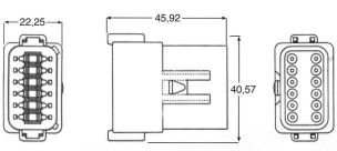Connecteur étanche série DT femelle 12 voies en kit