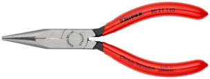 Pince à becs longs avec becs demi-ronds 140mm - Gainage PVC - Tête polie