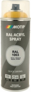 Peinture acrylique RAL 1003 jaune de sécurité - lot de 6 aérosols de 400ml