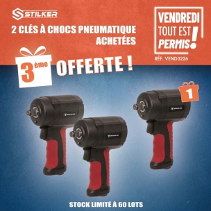 OPE VTEP - Lot de 3 clés à chocs pneumatique compacte 1/2'' 650/1050Nm réf.51160 dont 1 offerte