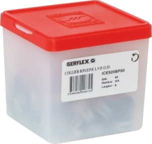 Collier à crémaillère acier inox 9mm de 12 à 20mm - boîte de 50 pcs