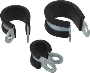 Collier acier zingué 12mm avec protection caoutchouc de 8 à 20mm - coffret de 100 pcs