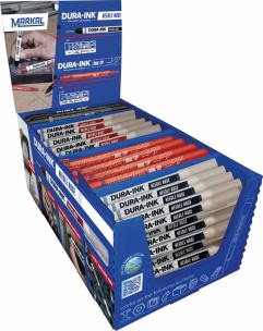 Présentoir de 144 feutres permanents et feutres double pointe DURA-INK® - mix noir et rouge