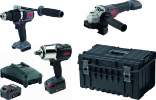 Pack 20V perceuse 125Nm-meuleuse 125mm-clé à chocs brushless 3/4" 2710Nm-2 batteries 5Ah Li-ion