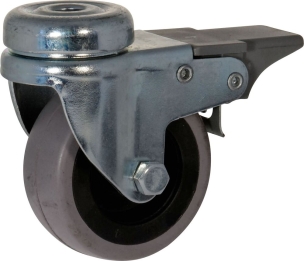 Roulette zinguée à œil 10mm pivotante 60mm 50kg