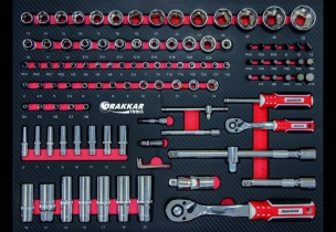 Servante d'atelier 7 tiroirs composée de 176 outils - modules carbone