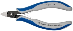 Pince coupante tête pointue petit biseau 125mm - Ressort - Gainage bi-matière