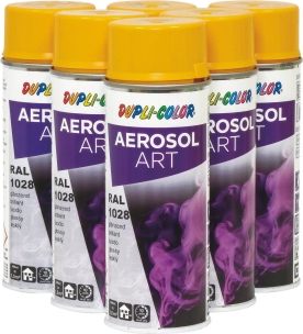Peinture RAL 1028 jaune melon - lot de 6 aérosols de 400ml
