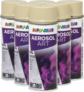 Peinture RAL 1015 ivoire clair - lot de 6 aérosols de 400ml