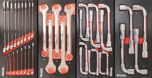 Servante d'atelier XXL 7 tiroirs composée de 220 outils - modules finition carbone