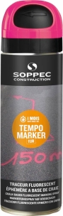 Peinture traceur de chantier 5 à 15 jours cerise fluo - aérosol 650ml