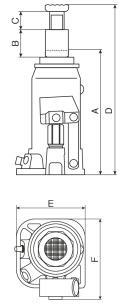 Cric bouteille hydraulique base soudée 2T Cric bouteille hydraulique base soudée 2T