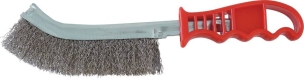 Brosse métallique convexe fil acier inox 250mm avec manche PVC - lot de 12 pcs