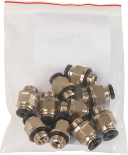 Raccord instantané métallique droit mâle cylindrique 1/8" pour tuyau rilsan 4mm - lot de 10 pcs