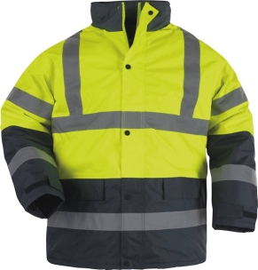 Parka polyester rétroréfléchissant 140g/m² Jaune/bleu doublé L
