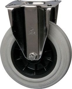 Chape inox moyenne fixe nylon et caoutchouc D.80mm