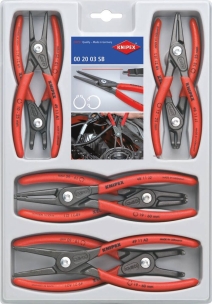 KNIPEX DAYS - Pinces droites et coudées pour circlips intérieur et extérieur de 10/60mm - coffret de 8 pcs
