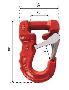 Crochet pour élingue textile CMU 1T