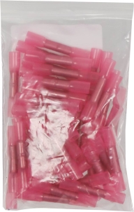 Cosse jonction bout à bout isolée thermorétractable rouge - lot de 50 pcs