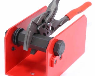 Pince clé grise gainée 250mm avec bouton poussoir