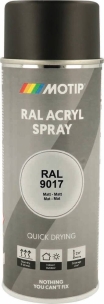 Peinture acrylique RAL 9017 noir signalisation MAT - lot de 6 aérosols de 400ml